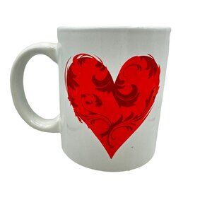 Just For You Red Heart Mug Coffee Tea Valentines Day Leaves Anniversary